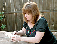 christine carving a keepsake