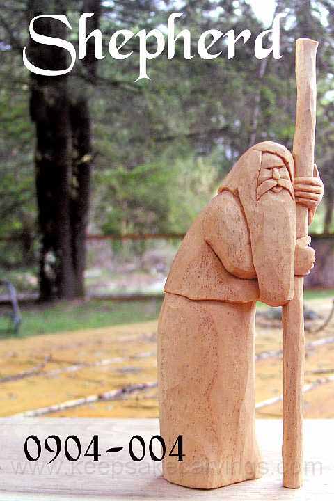 standing shepherd carving