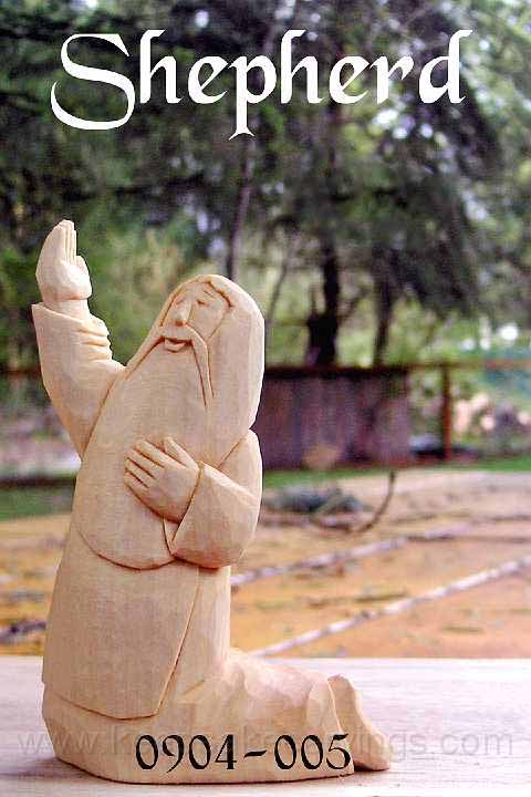 shepherd carving right hand up