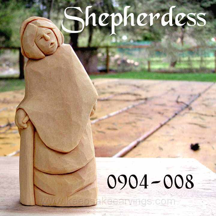 wood carving shepherdess