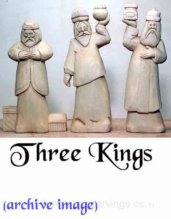 wood carving three kings nativity