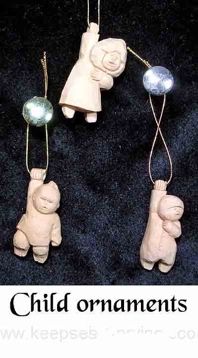 Children Ornament Keepsake Wood Carvings