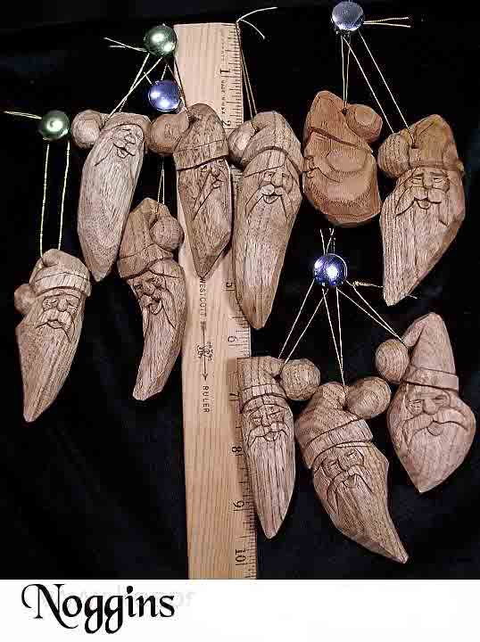 noggins ornaments hand carved